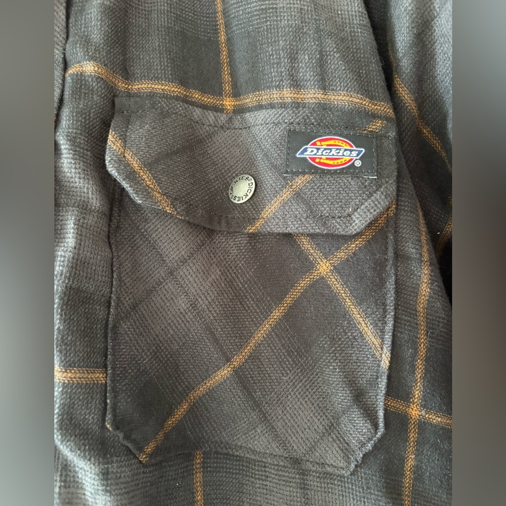Dickies Men's Coat Water Repellent Fleece Hooded Flannel Shirt Jacket - Picture 4 of 6